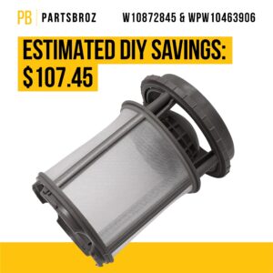 W10872845, WPW10463906 Pump Filter, Screen Filter