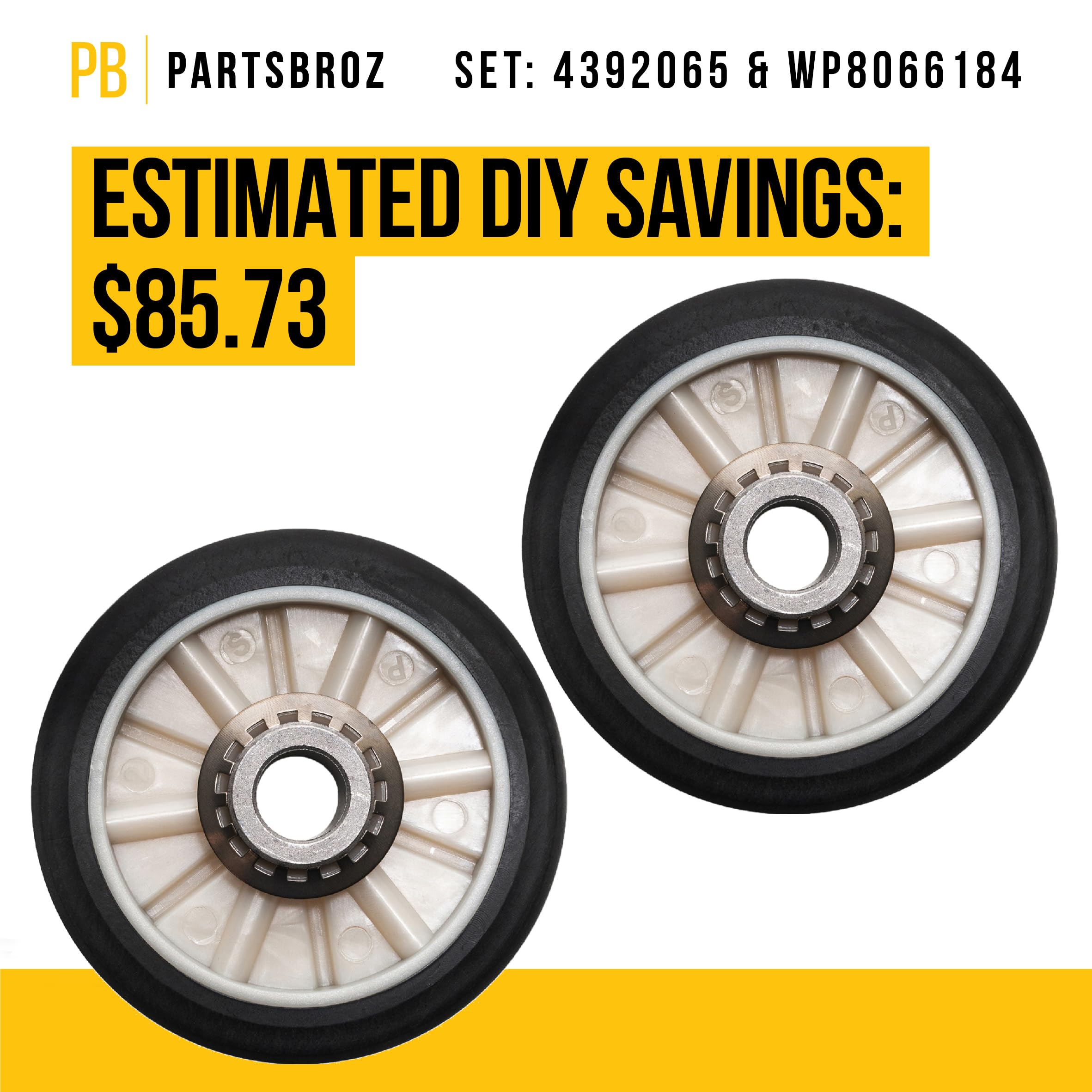 4392065, WP8066184 Drum Belt, Drum Support Roller Kit, Idler Pulley, Motor Pulley