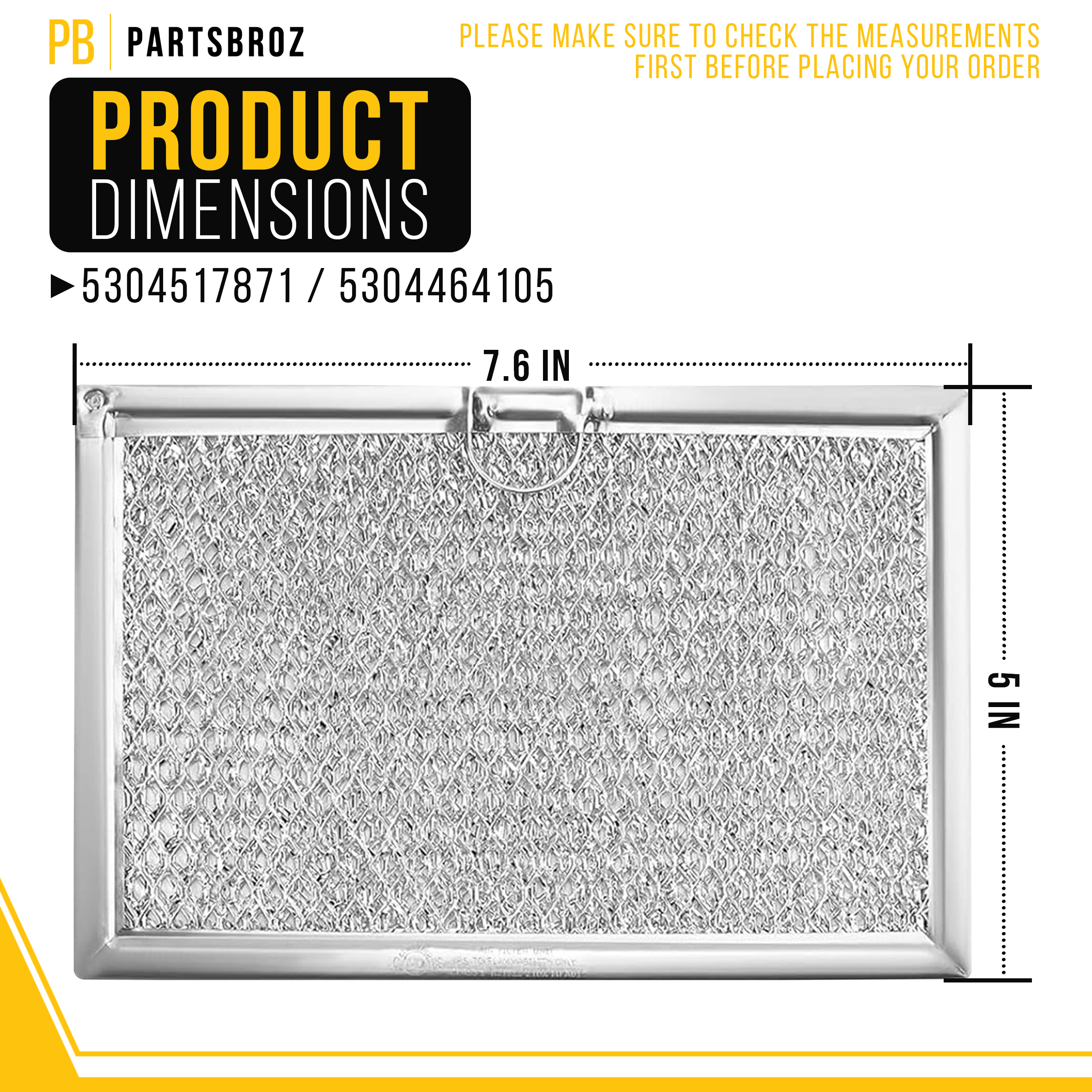 7 PRODUCT DIMENSIONS 5304517871 5304464105